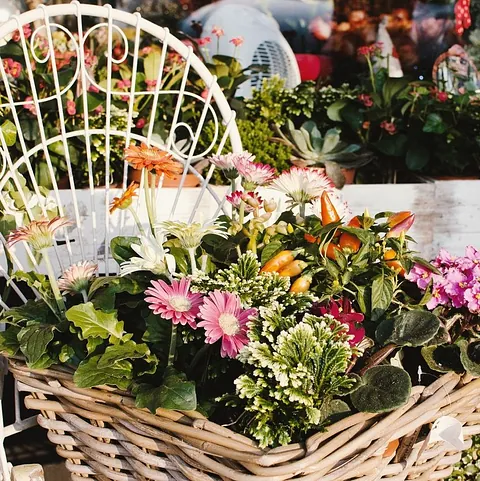 cesta de flores